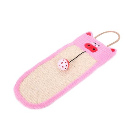PETPURIFIERS Sisal & Jute Hanging Carpet Kitty Cat Scratcher Lounge with Toy; Pink - One Size PE678257